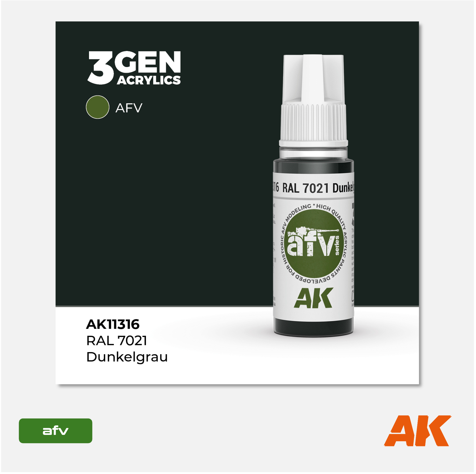 AK 3Gen Acrylics - Dunkelgrau RAL 7021