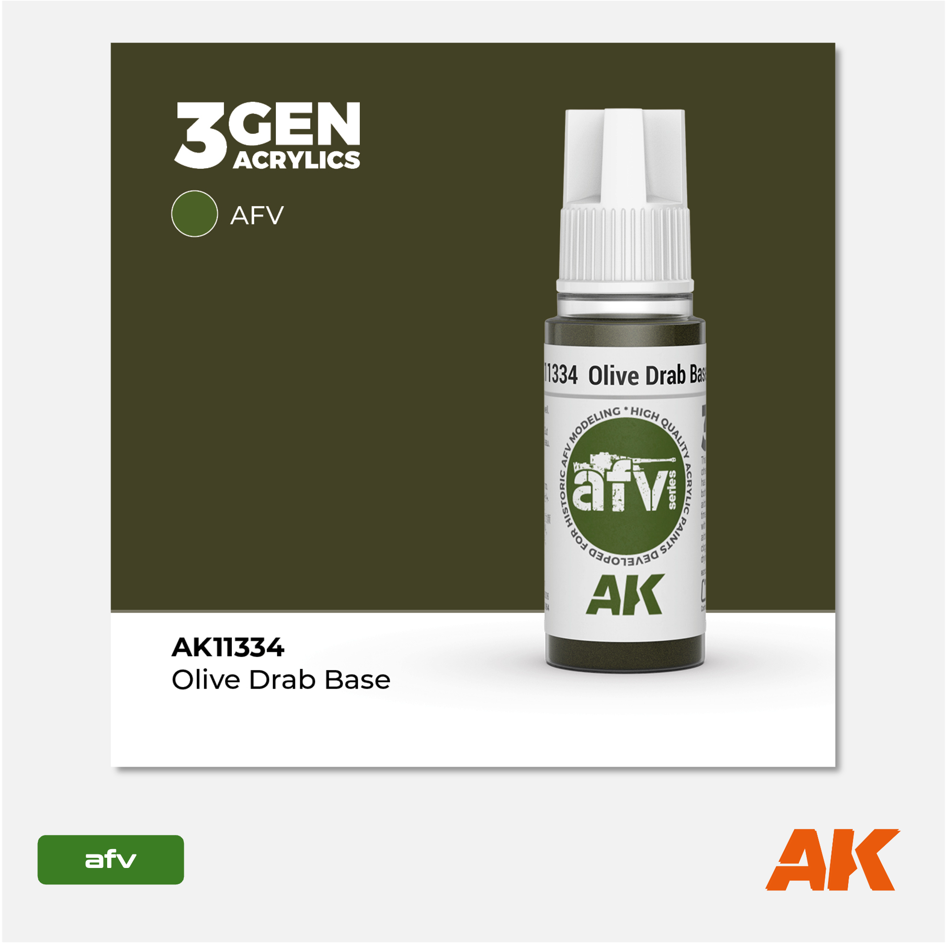 AK 3Gen Acrylics - Olive Drab Base