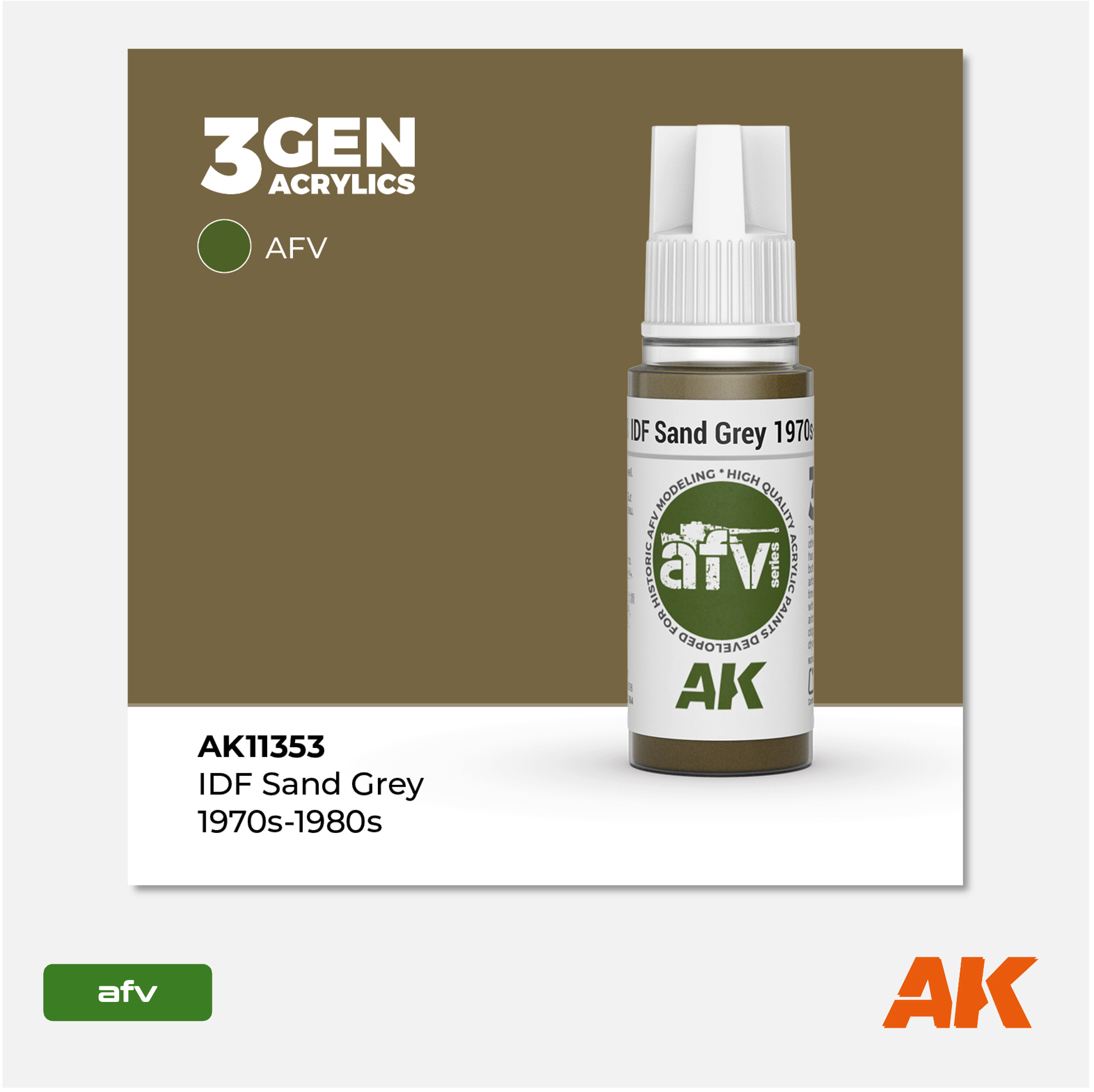 AK 3Gen Acrylics - IDF Sand Grey 1970s - 1980s