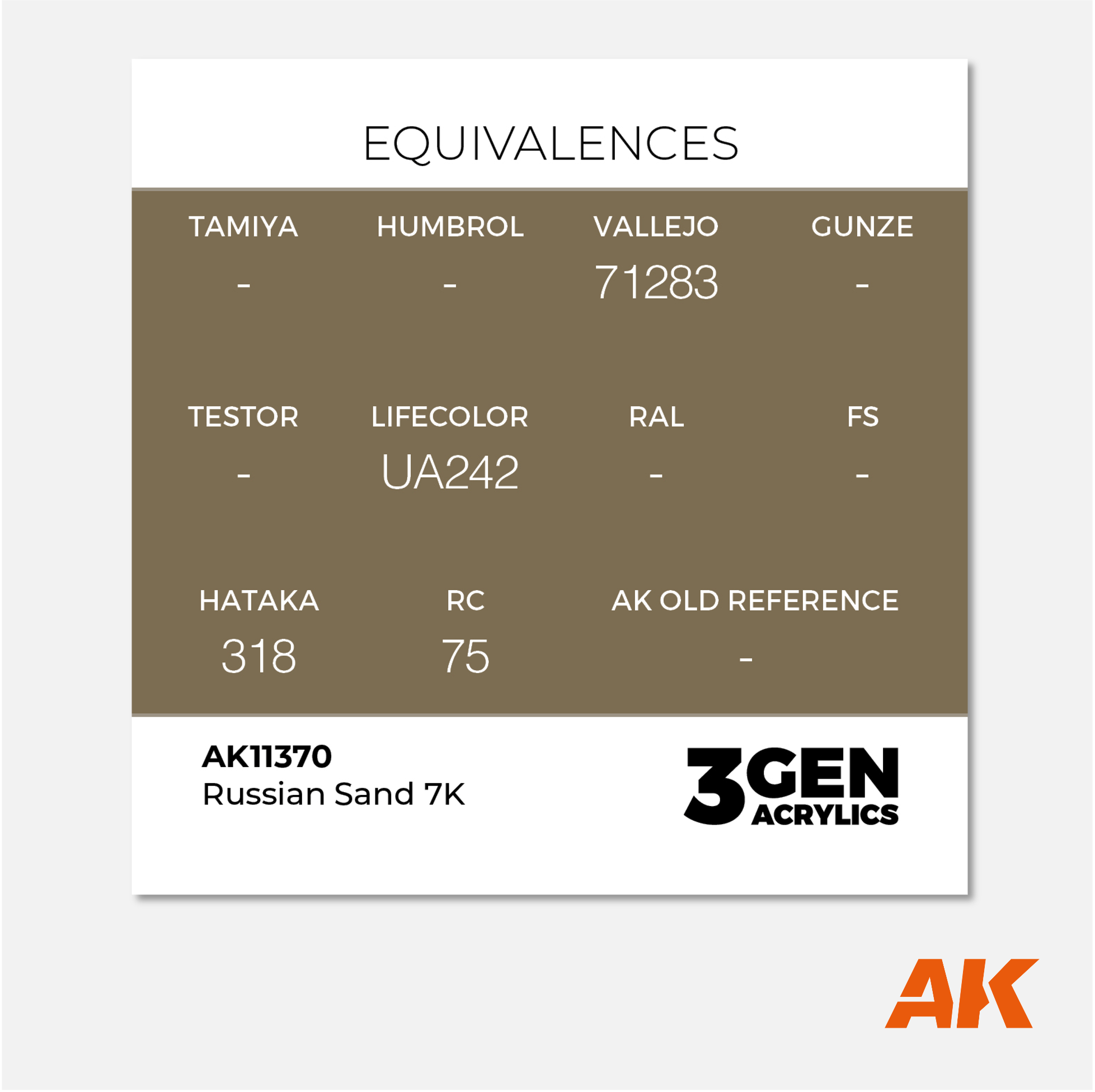 AK 3Gen Acrylics - Russian Sand 7
