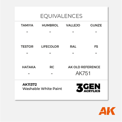 AK 3Gen Acrylics - Washable White Paint
