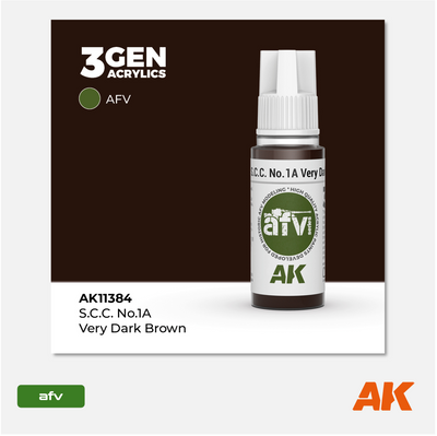 AK 3Gen Acrylics - S.C.C. N°1A Very Dark Brown