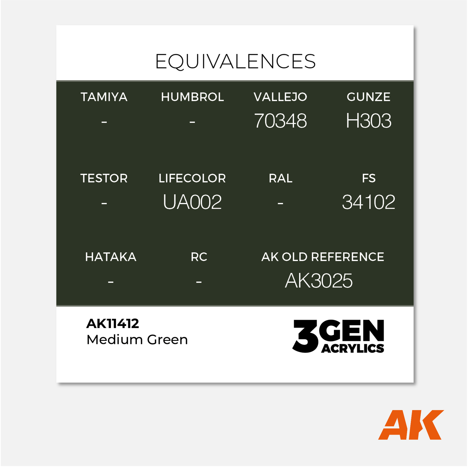 AK 3Gen Acrylics - Medium Green