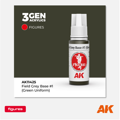AK 3Gen Acrylics - Field Grey Base N°1 (Green Uniform)