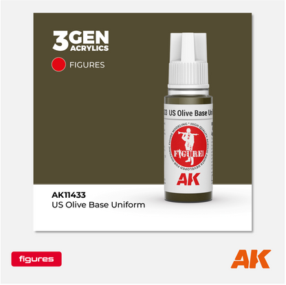 AK 3Gen Acrylics - US Olive Base Uniform
