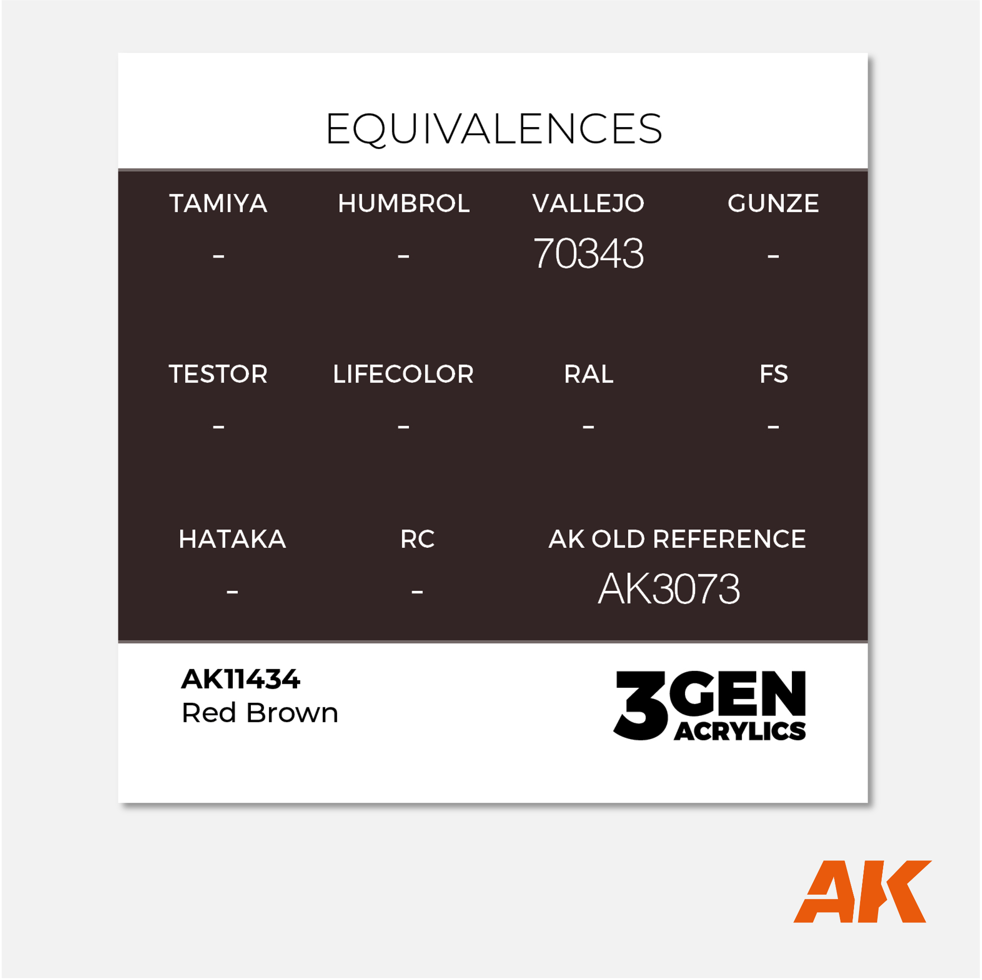 AK 3Gen Acrylics - Red Brown