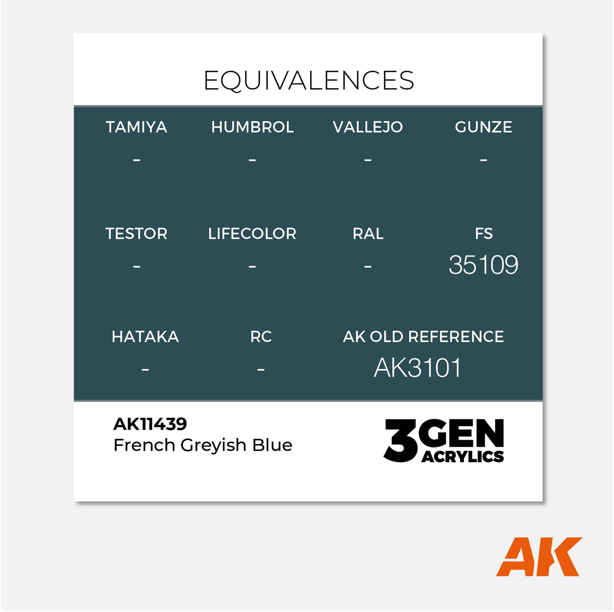 AK 3Gen Acrylics - French Greyish Blue
