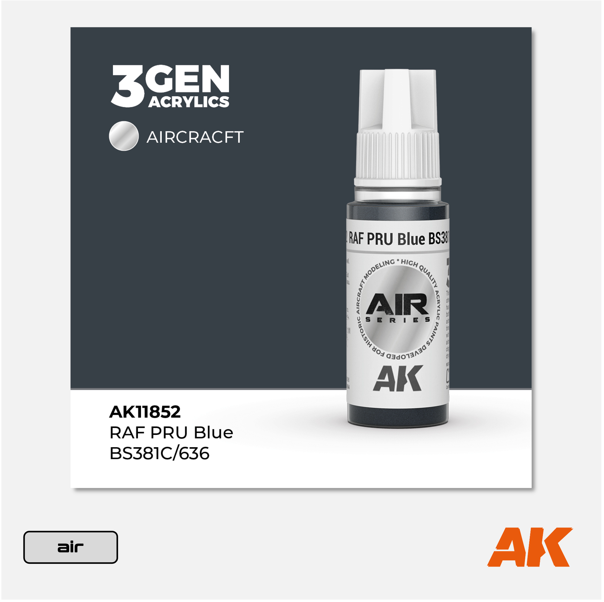 AK 3Gen Acrylics - RAF PRU Blue BS381C/636