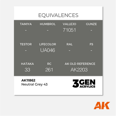 AK 3Gen Acrylics - Neutral Grey 43