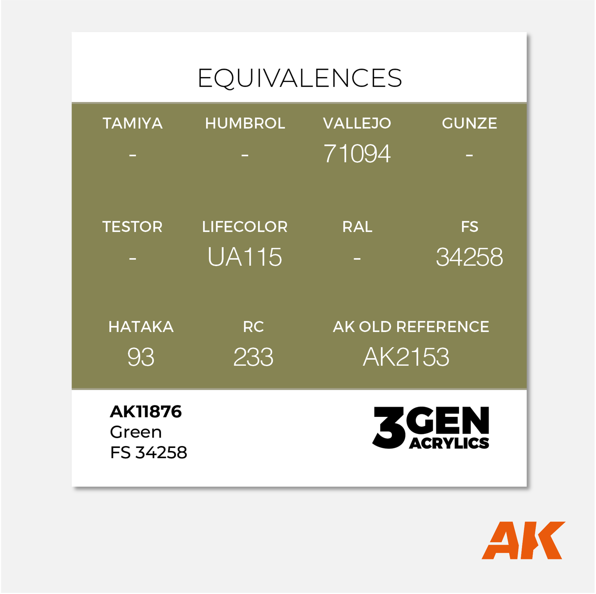 AK 3Gen Acrylics - Green FS 34258