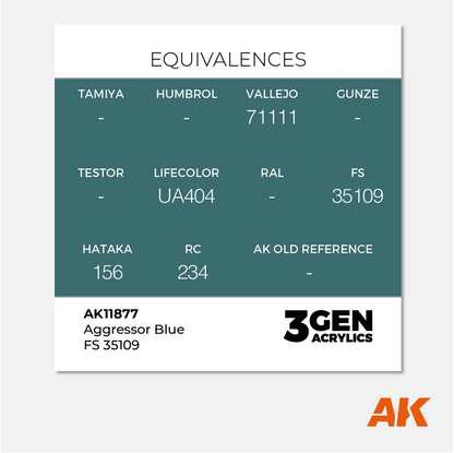 AK 3Gen Acrylics - Aggressor Blue FS 35109
