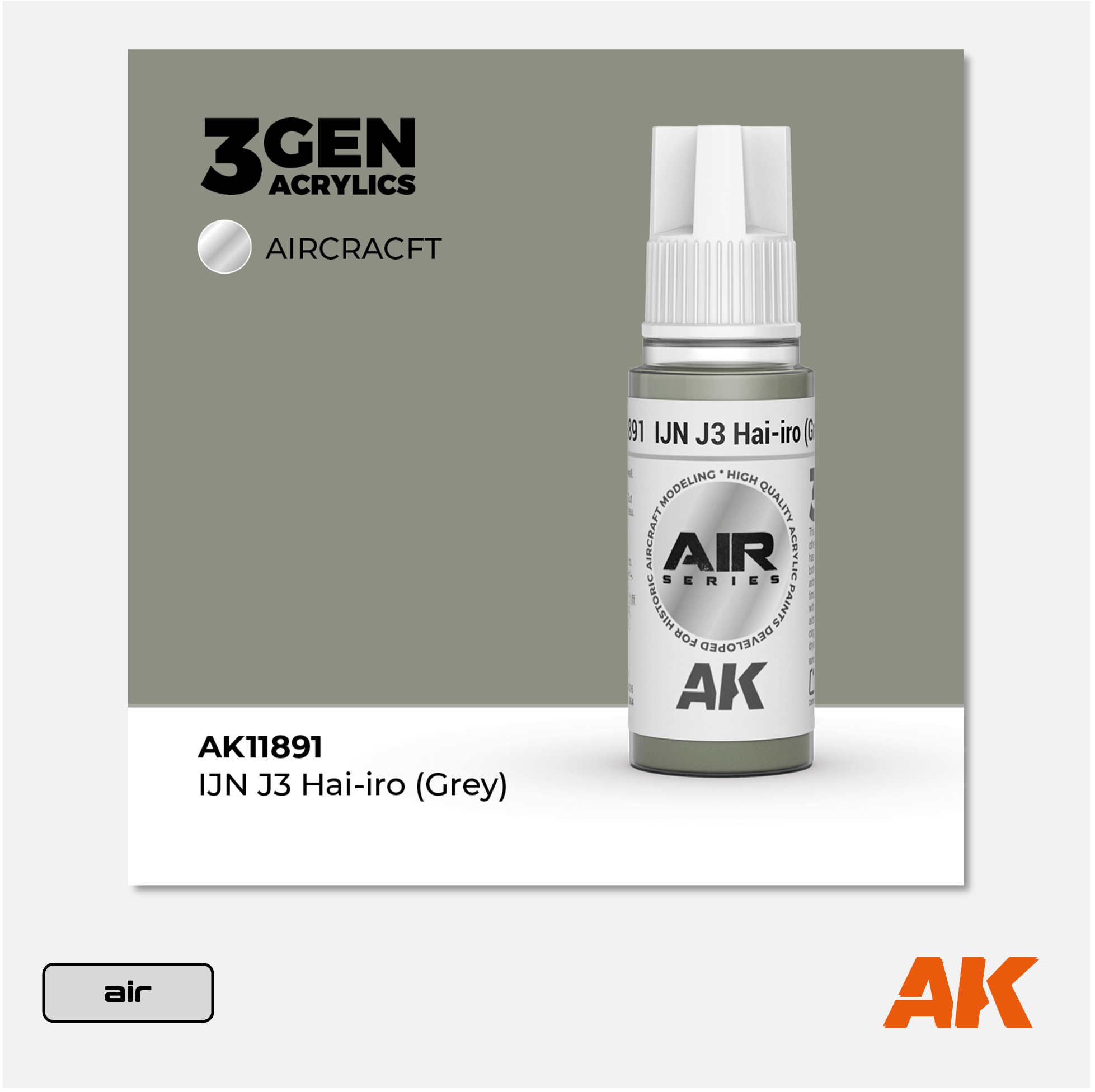 AK 3Gen Acrylics - IJN J3 Hai-iro (Grey)