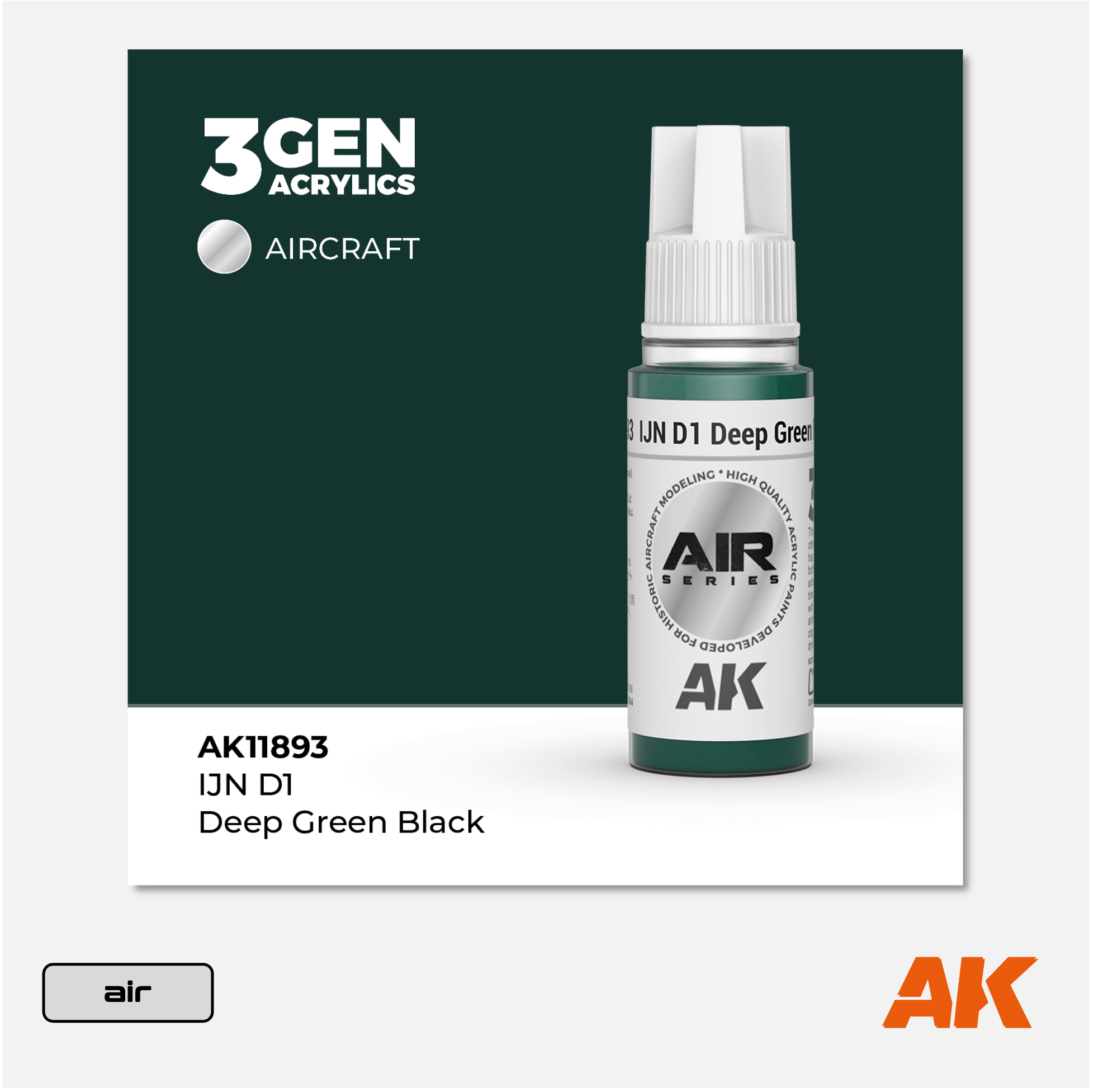 AK 3Gen Acrylics - IJN D1 Deep Green Black