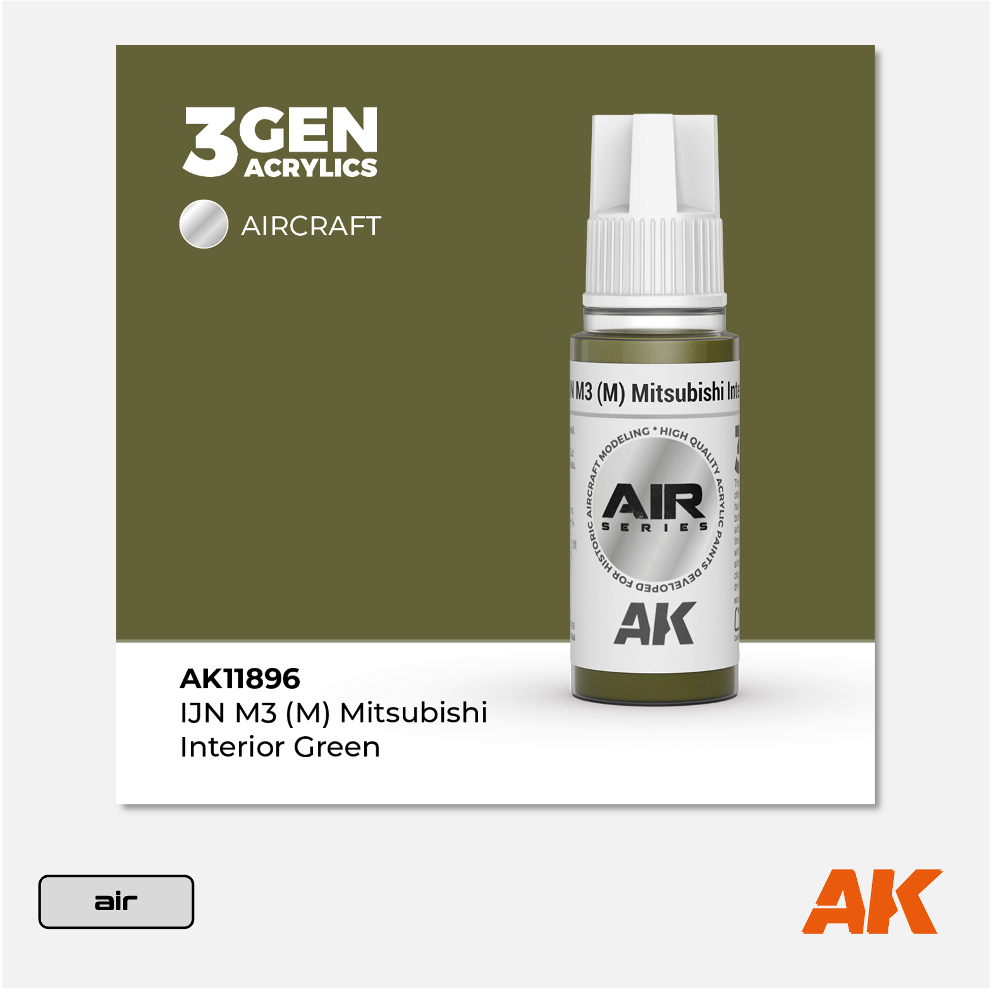 AK 3Gen Acrylics - IJN M3 (M) Mitsubishi Interior Green