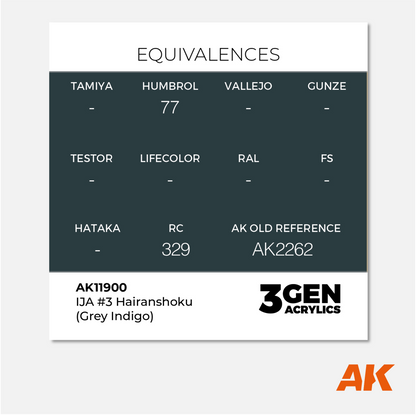 AK 3Gen Acrylics - IJA 3 Hairanshoku (Grey Indigo)