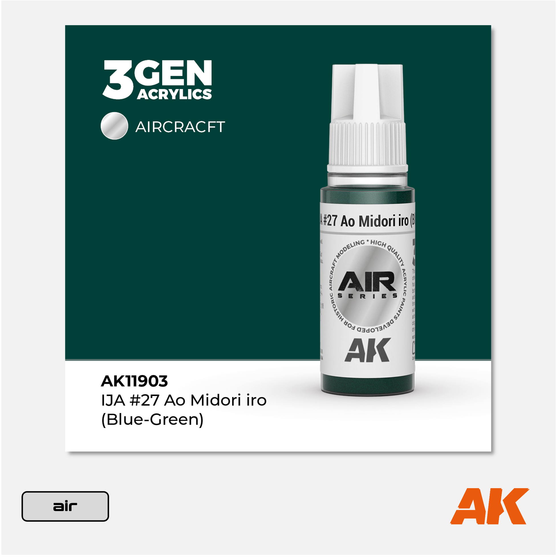 AK 3Gen Acrylics - IJA 27 Ao Midori iro (Blue-Green)