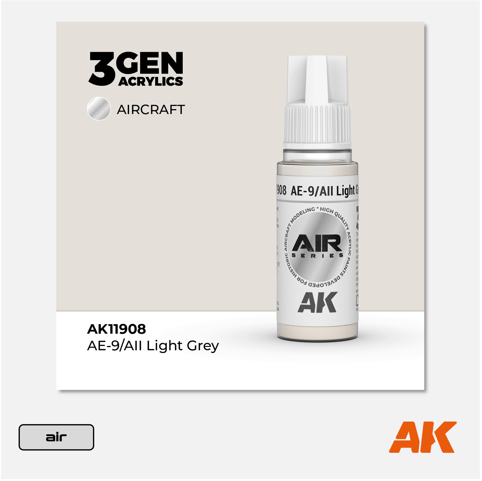 AK 3Gen Acrylics - AE-9/AII Light Grey