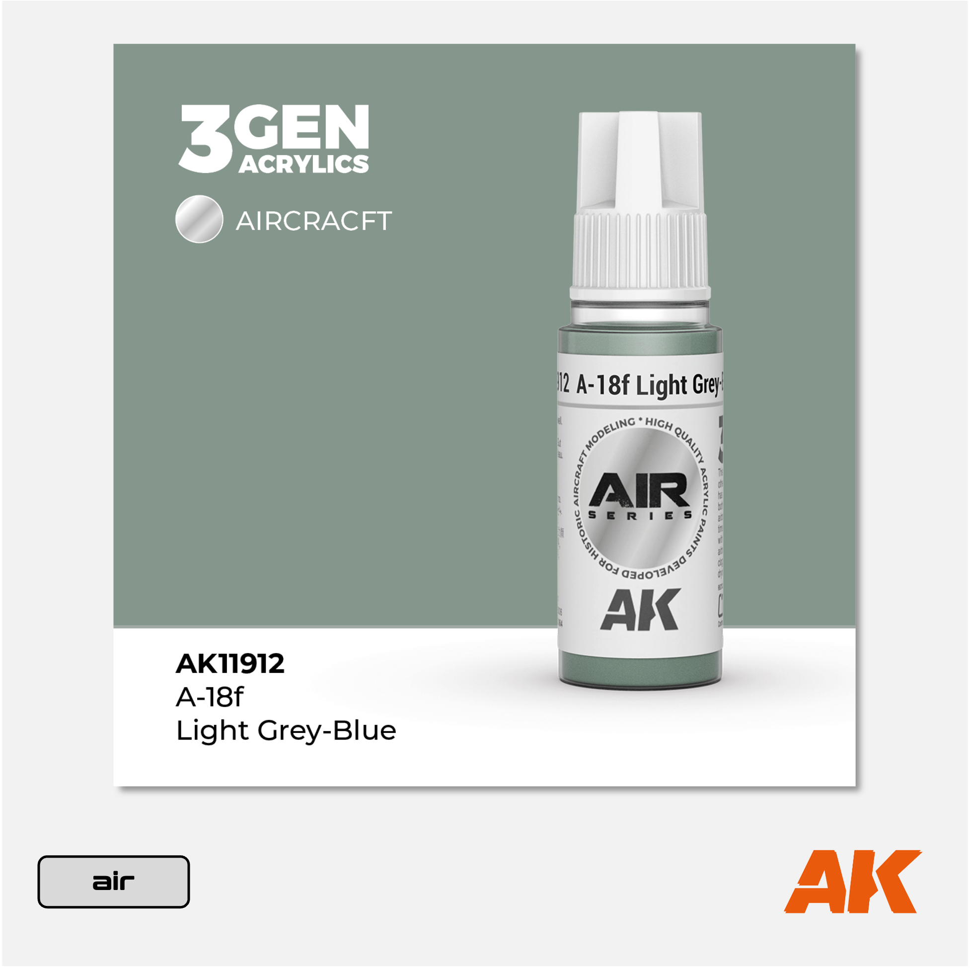 AK 3Gen Acrylics - A-18f Light Grey-Blue