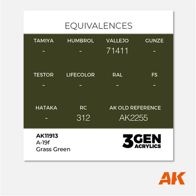 AK 3Gen Acrylics - A-19f Grass Green