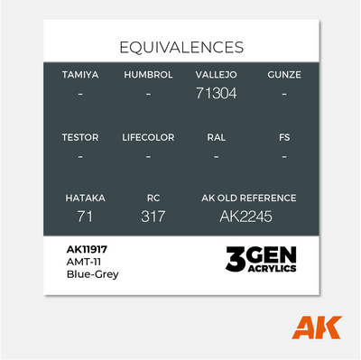 AK 3Gen Acrylics - AMT-11 Blue-Grey