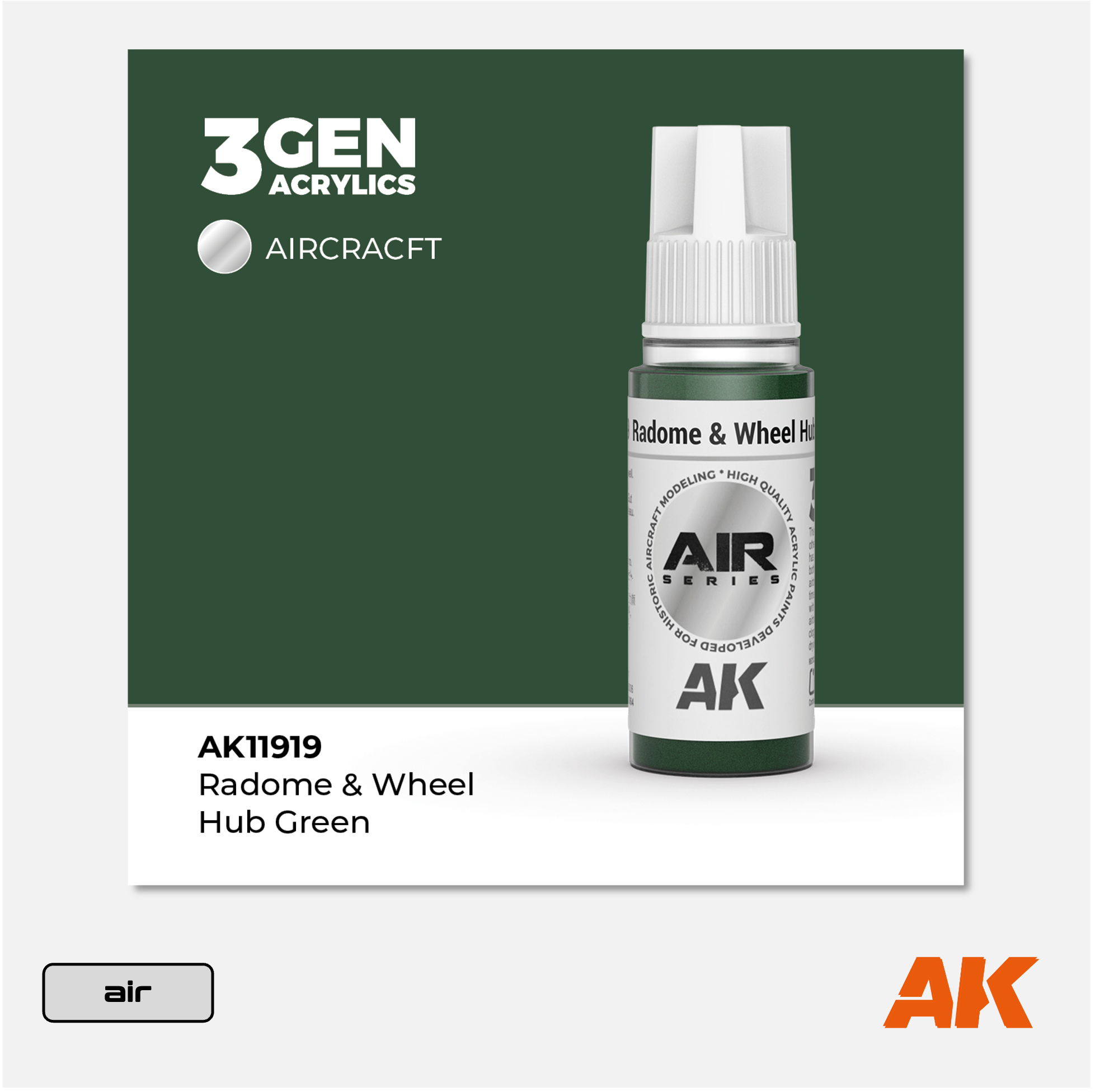 AK 3Gen Acrylics - Radome & Wheel Hub Green