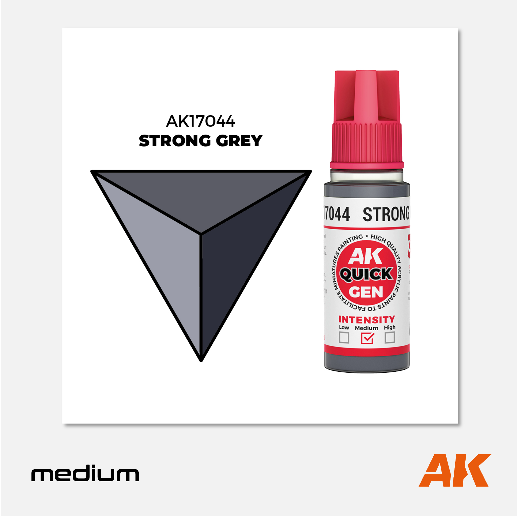 AK Interactive - Quick Gen Acrylics Paint - Strong Grey - AK17044 - Gothaforce