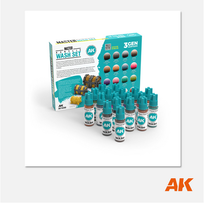AK Interactive - Acrylic Wash Set - Full Range 19 colors - AK19300 - Gothaforce