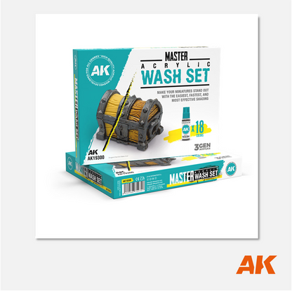 AK Interactive - Acrylic Wash Set - Full Range 19 colors - AK19300 - Gothaforce
