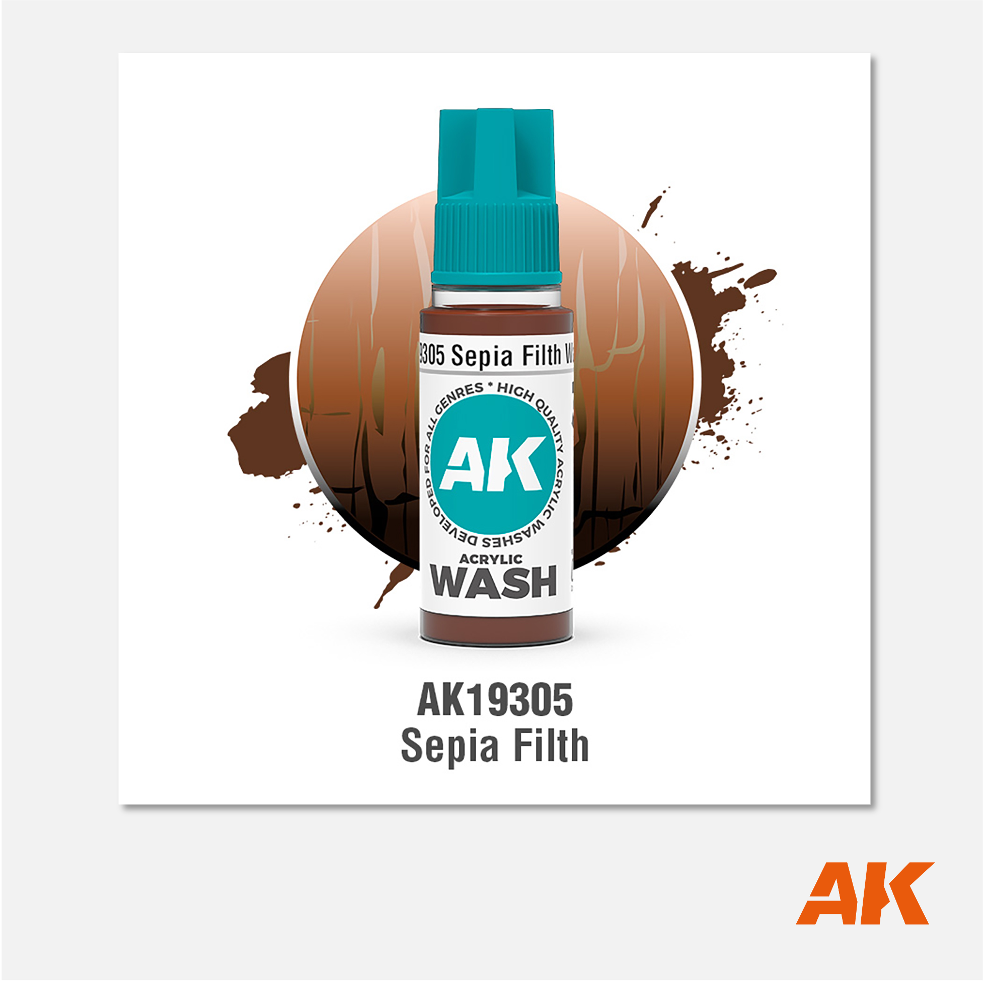 AK Interactive - Acrylic Wash - Sepia Filth - AK19305 - Gothaforce