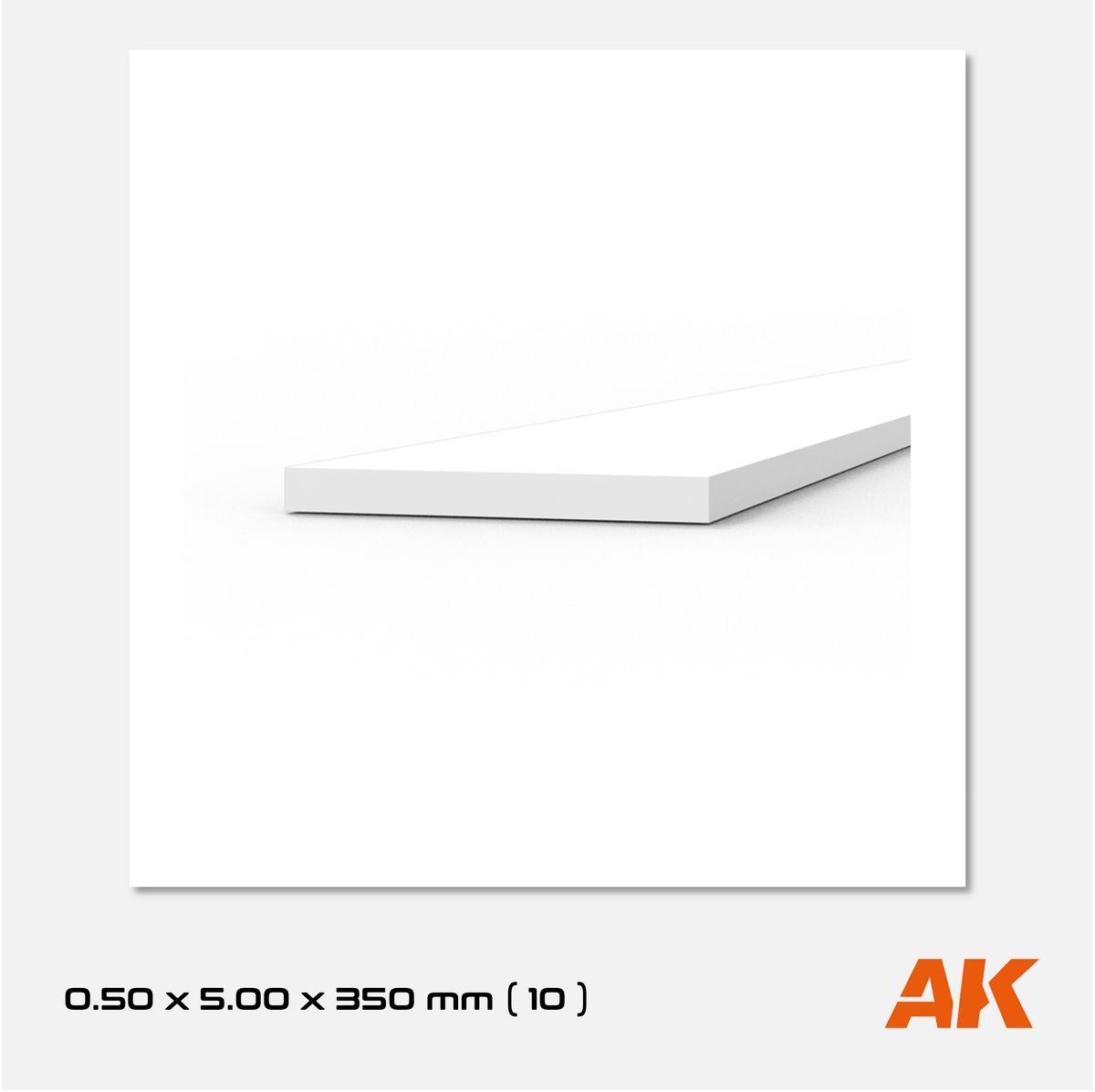 AK Styrene Strip 0.50mm x 5.00mm x 350mm (10 units)