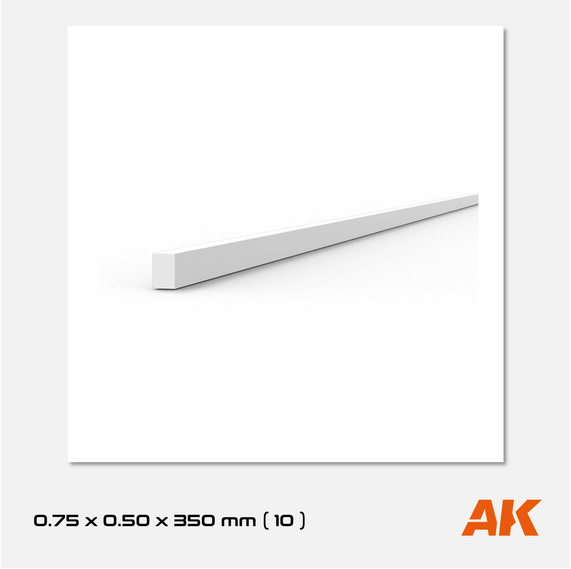 AK Styrene Strip 0.75mm x 0.50mm x 350mm (10 units)