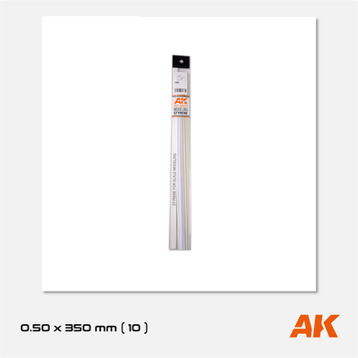 AK Styrene Rod - 0.50mm x 350mm (10 units)