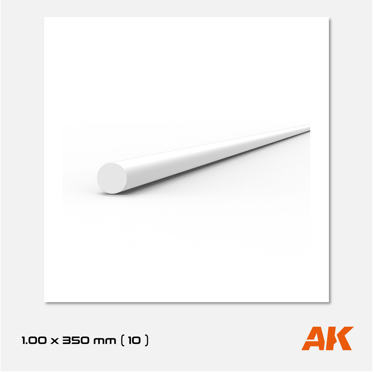 AK Styrene Rod - 1.00mm x 350mm (10 units)