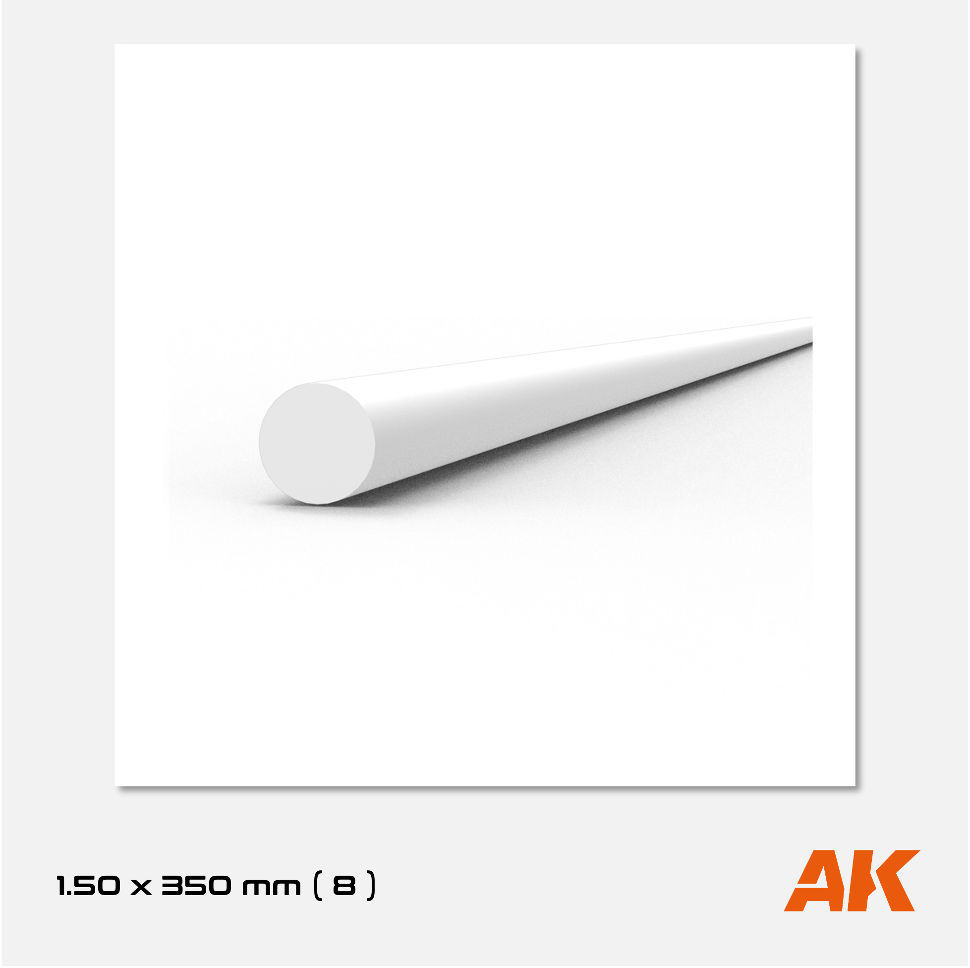 AK Styrene Rod - 1.50mm x 350mm (8 units)