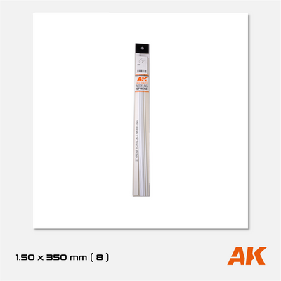 AK Styrene Rod - 1.50mm x 350mm (8 units)