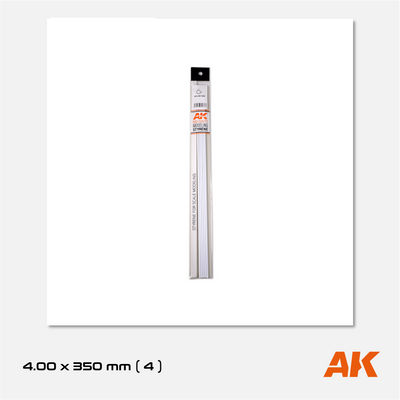 AK Styrene Round Tube - 4.00mm x 350mm (4 units)