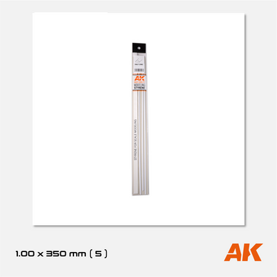 AK Styrene Half Cane - 1.00mm x 350mm (5 units)
