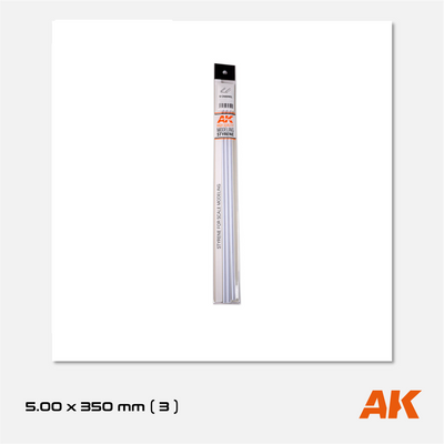 AK Styrene U-Channel - 5.00mm width x 350mm (3 units)