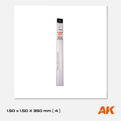 AK Styrene Angle - 1.50mm x 1.50mm x 350mm (4 units)