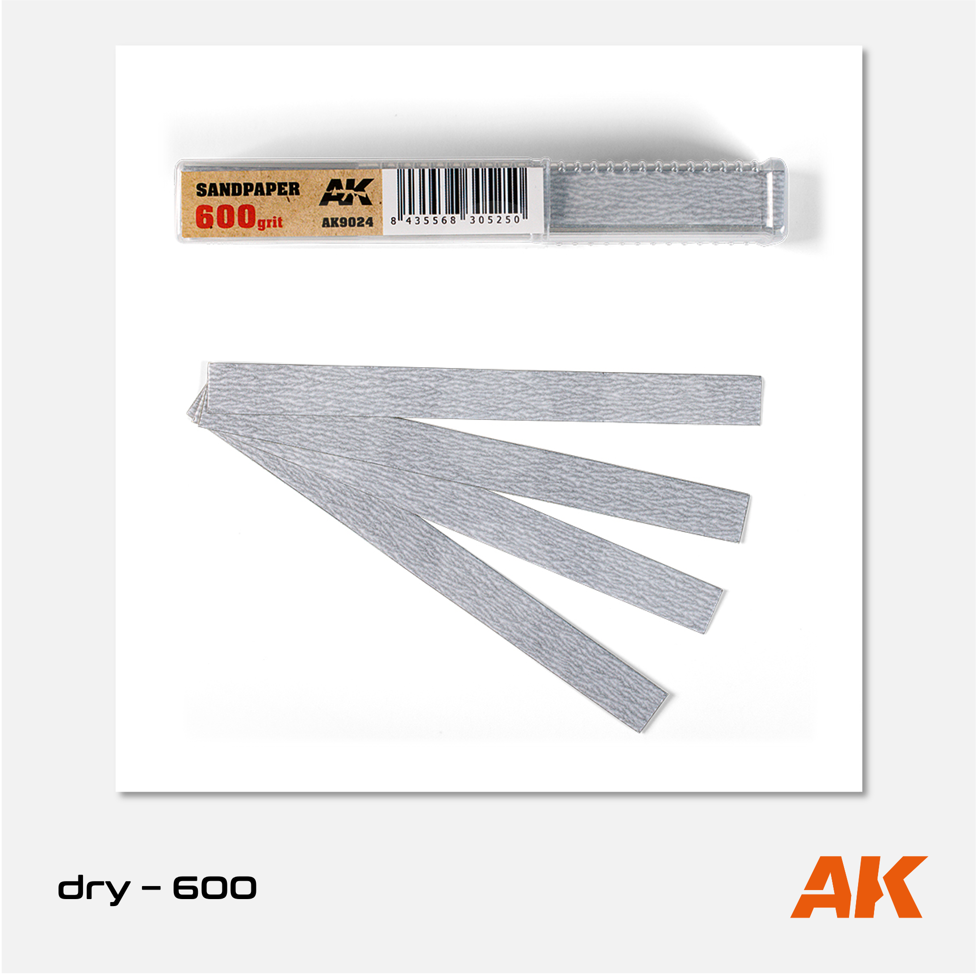 AK Interactive - Sandpaper - 600 grit (dry) - 50 sticks 11cm x 1cm - AK9024 - Gothaforce