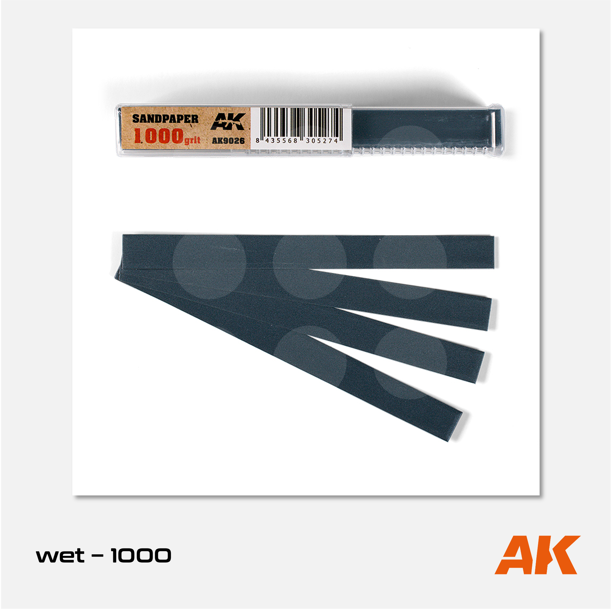 AK Interactive - Sandpaper - 1000 grit (wet) - 50 sticks 11cm x 1cm - AK9026 - Gothaforce