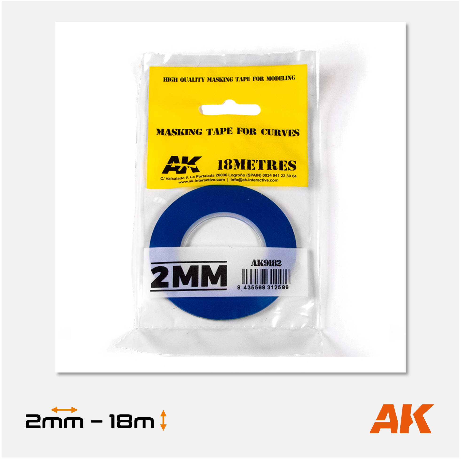 AK Masking Tape for Curves - 2mm