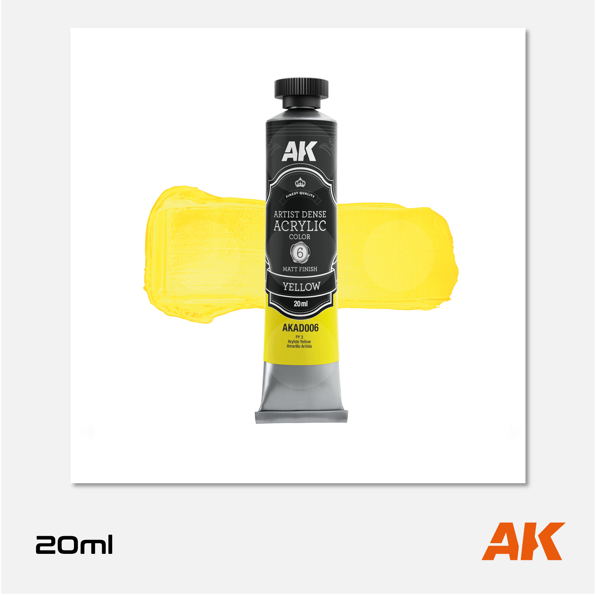 AK Interactive - Artist Dense Acrylic Colors - Yellow - AKAD006 - Gothaforce