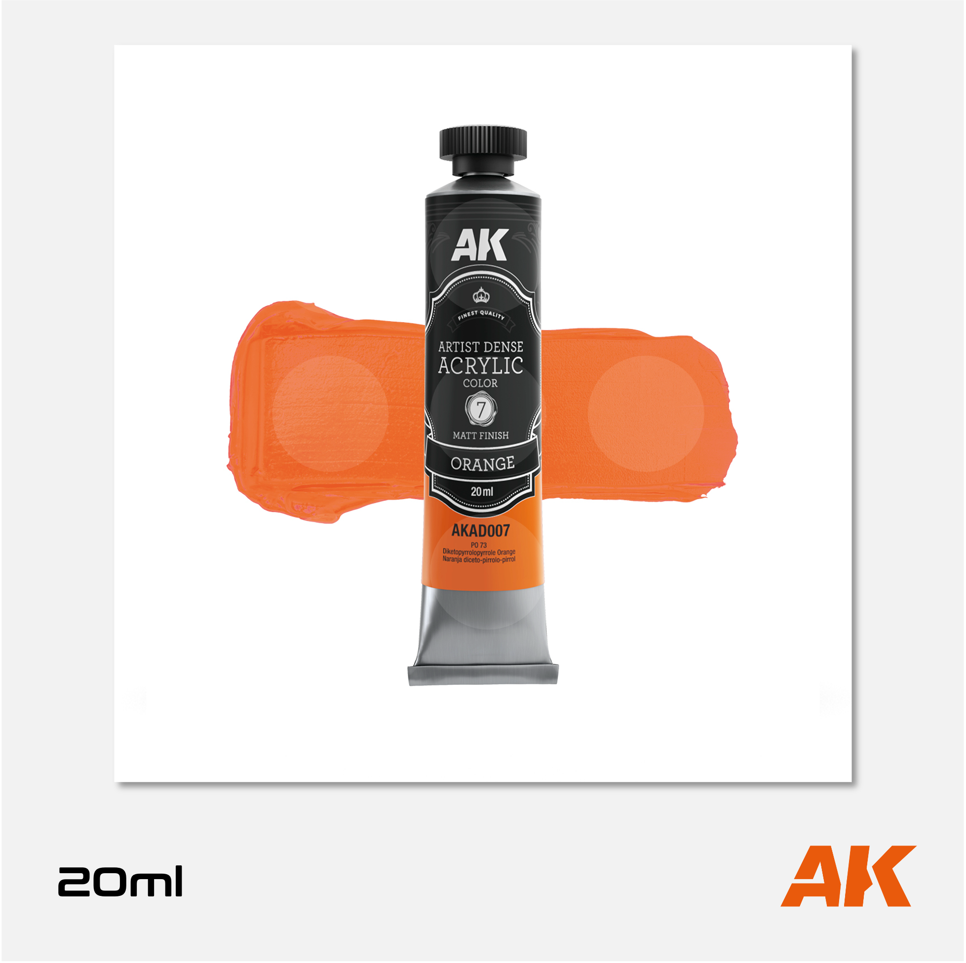 AK Interactive - Artist Dense Acrylic Colors - Orange - AKAD007 - Gothaforce