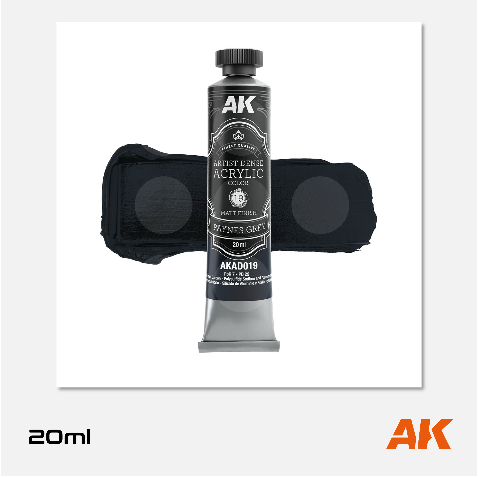 AK Artist Dense Acrylic Colors - Paynes Grey