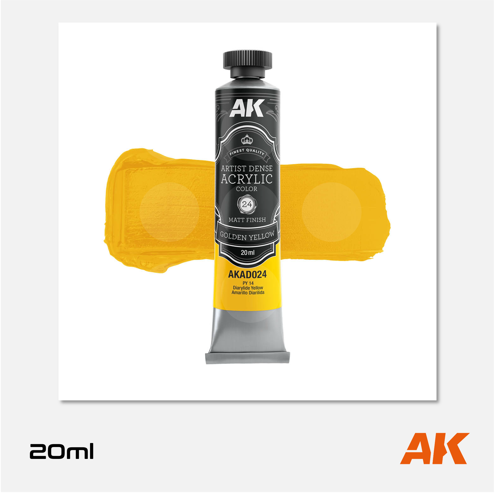 AK Artist Dense Acrylic Colors - Golden Yellow