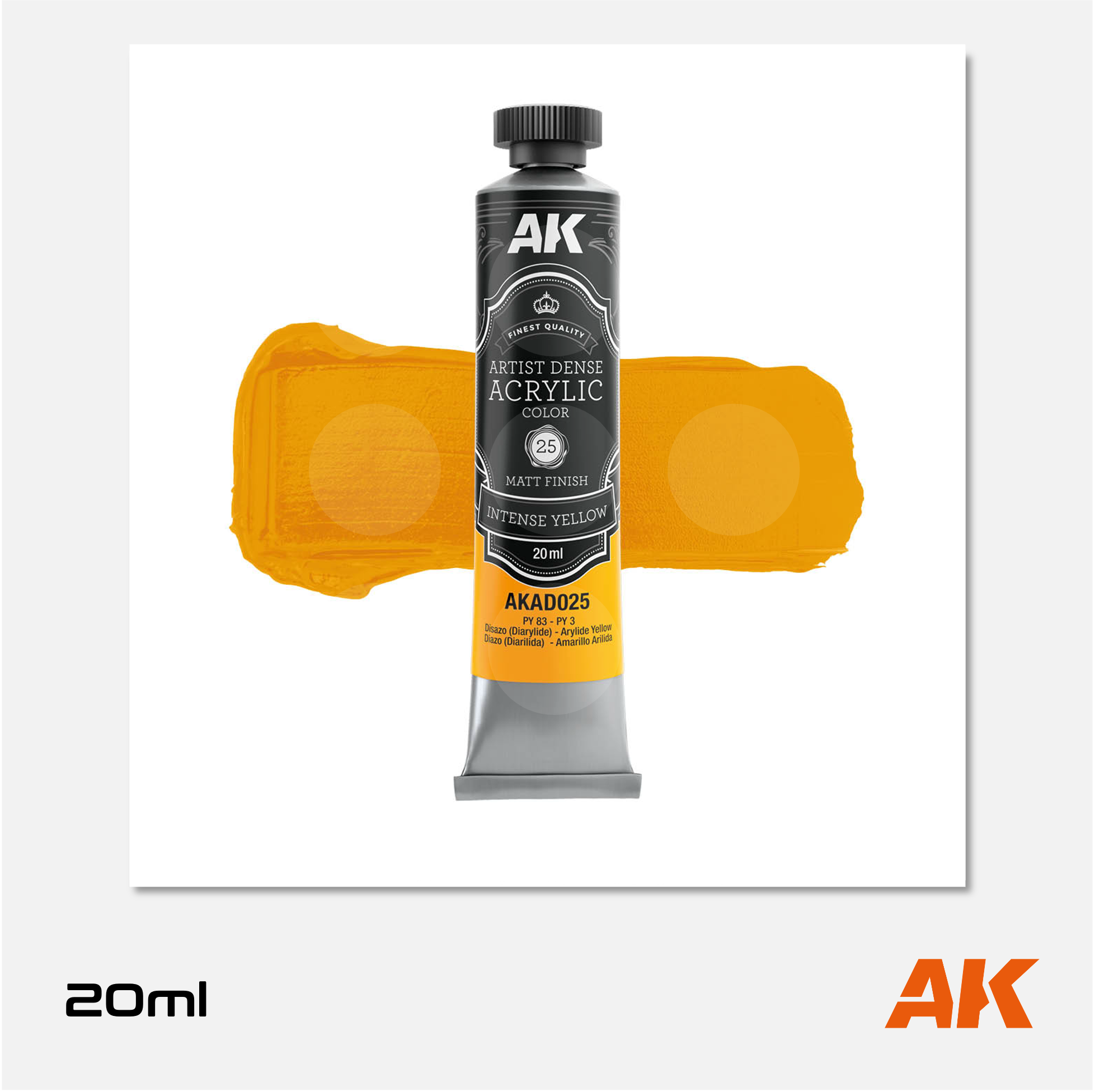 AK Artist Dense Acrylic Colors - Intense Yellow