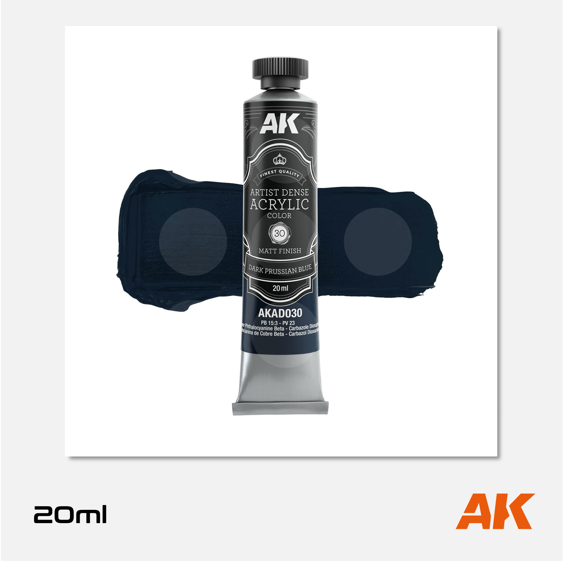 AK Artist Dense Acrylic Colors - Dark Prussian Blue