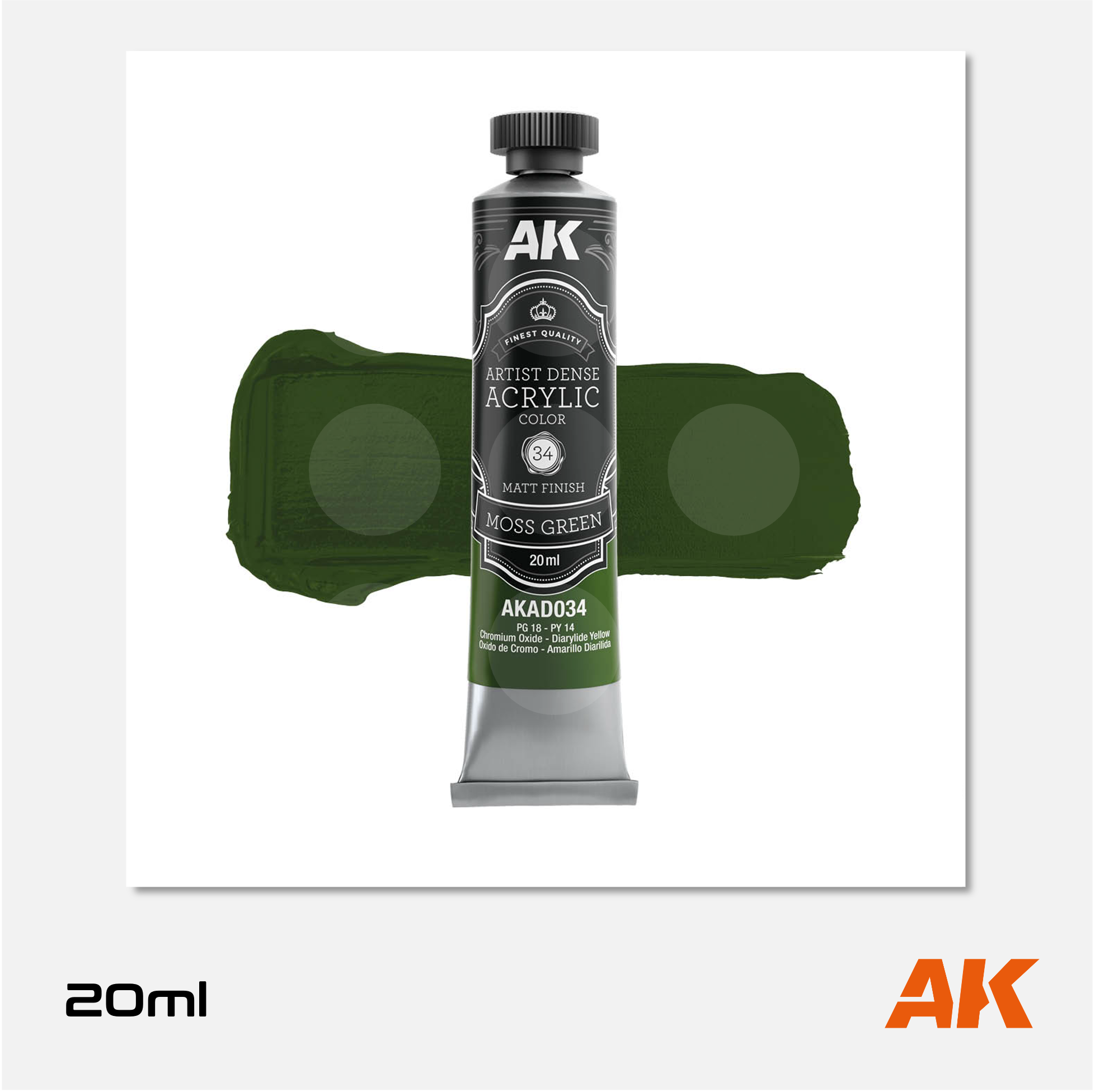 AK Artist Dense Acrylic Colors - Moss Green