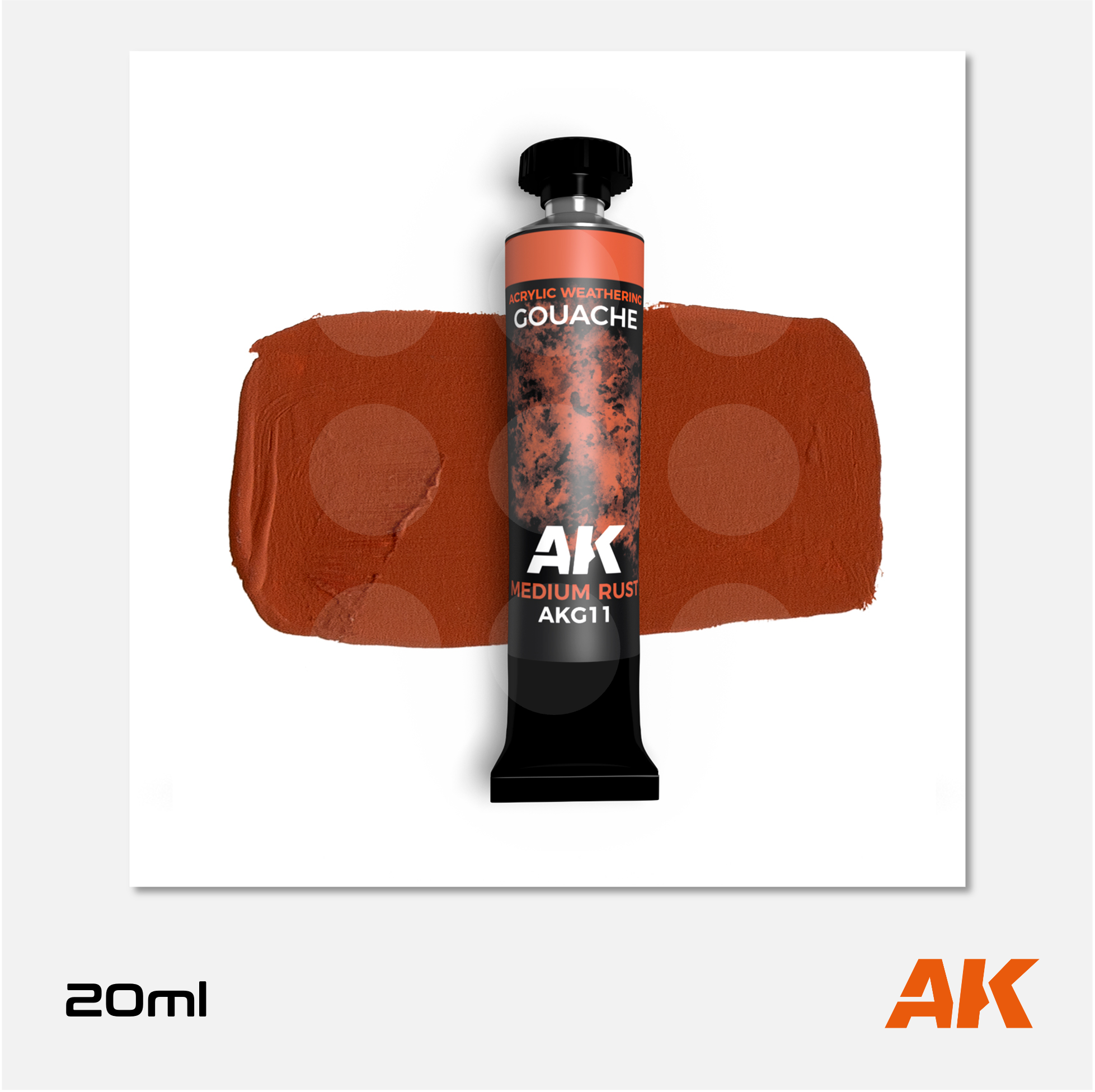 AK Interactive - Gouach for Acrylic Weathering - Medium Rust - AKG011 - Gothaforce